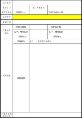 課題研究類項目績效信息情況表