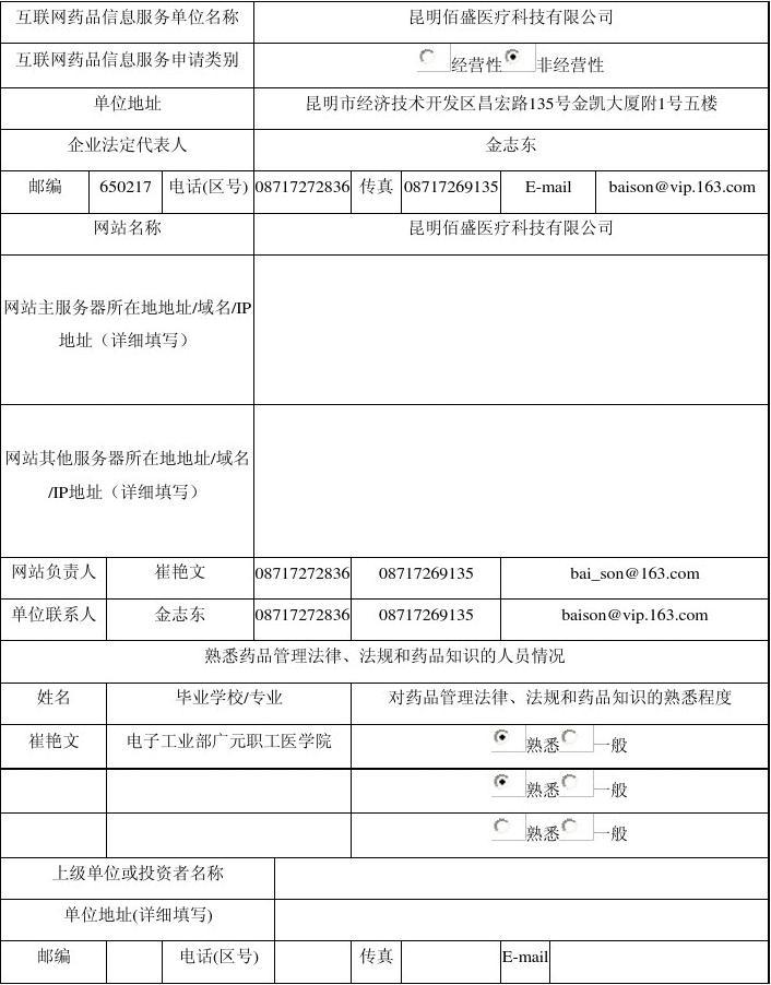 互聯(lián)網(wǎng)藥品信息服務(wù)項目申請表(3)