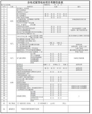光伏電站項(xiàng)目考察表