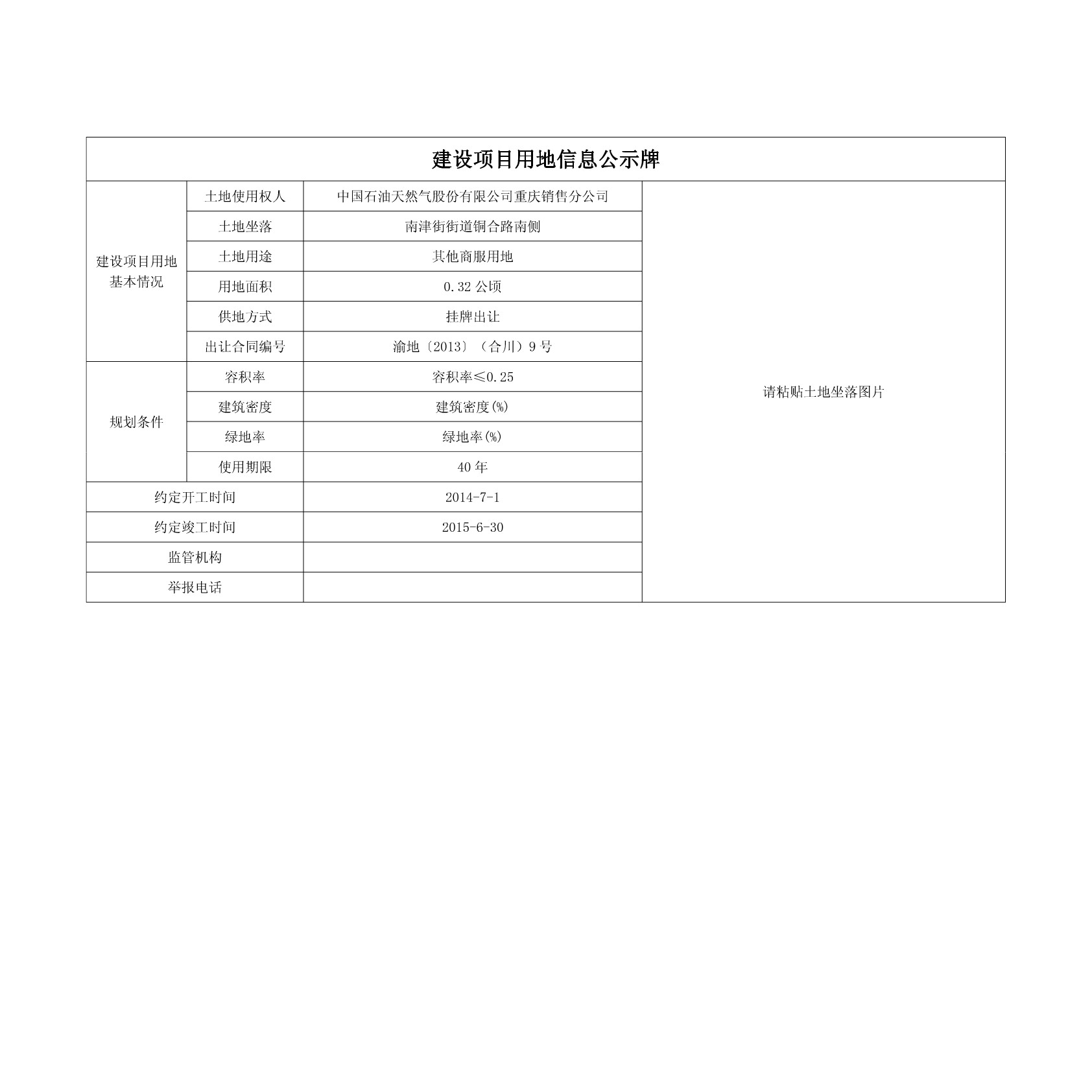 建設(shè)項(xiàng)目用地信息公示牌